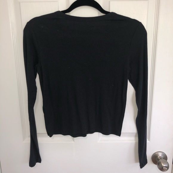 Long Sleeve Top with Crisscross Neckline - Picture 3 of 3